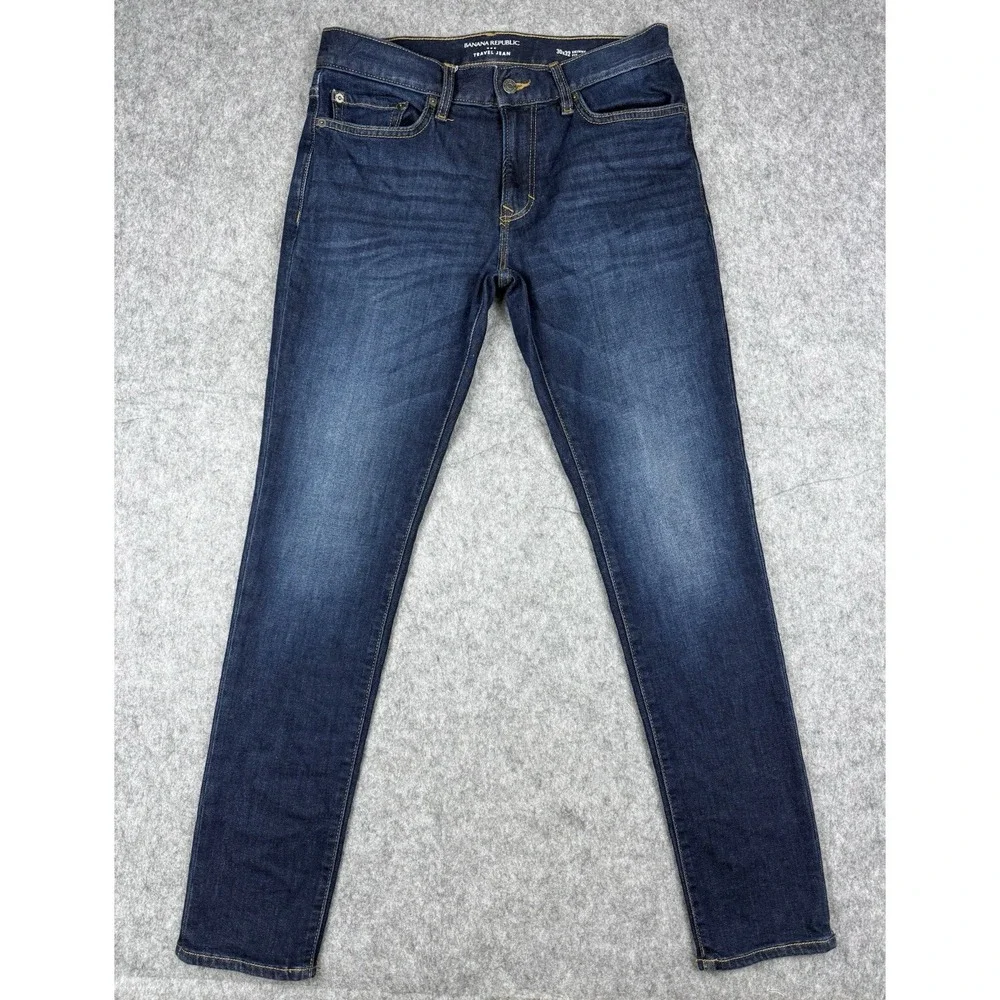 Banana Republic Traveler Slim Jeans Men's 30x32 (Fits 30x30) Blue Stretch Denim